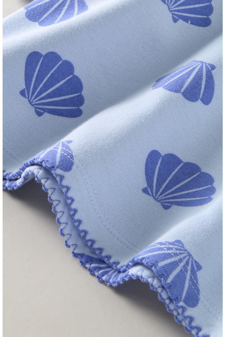 Kids' Short Sleeve Sweatshirt & Shorts, Alternate, color, BLUE HALOGEN SEASHELLS