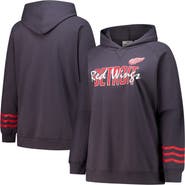 FANATICS Women's Fanatics Charcoal Detroit Red Wings Plus Size Lightweight Fleece Raglan Pullover Hoodie