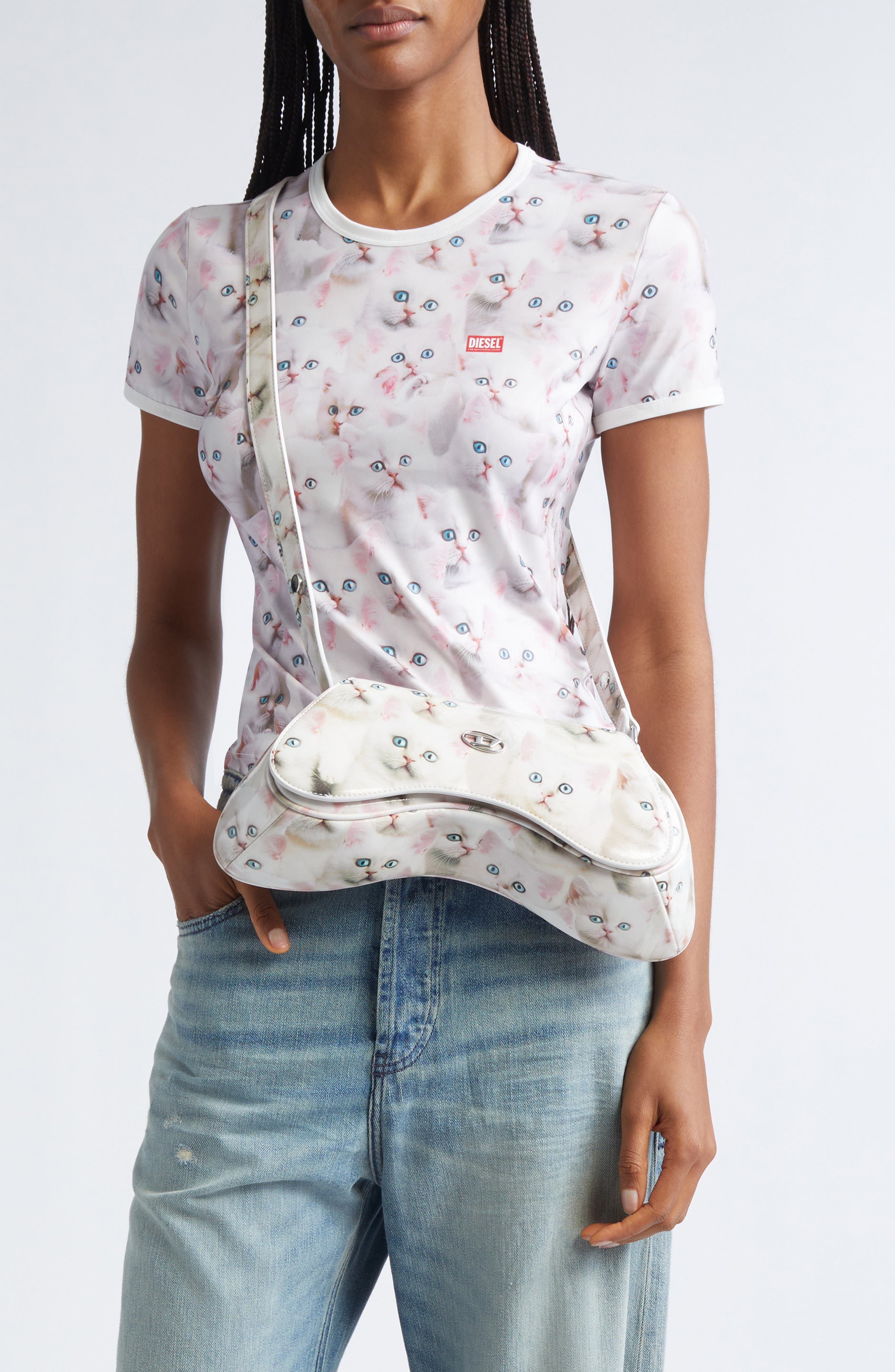 DIESEL<sup>®</sup> Play Faux Leather Crossbody Bag, Alternate, color, 