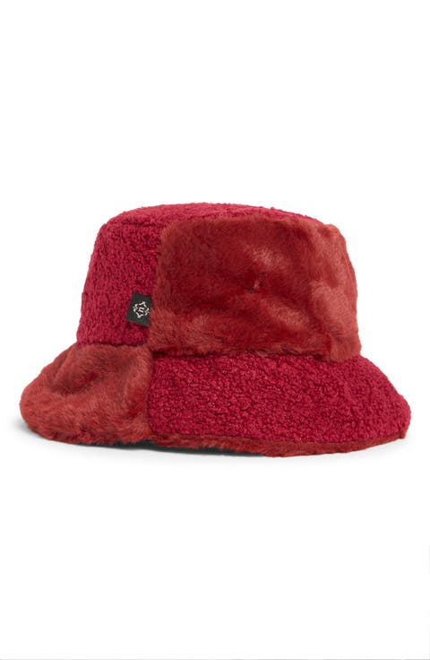 Faux Fur Mixed Media Bucket Hat