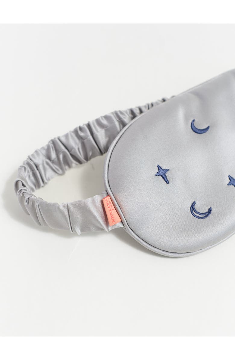 Lost Pattern Silk Sleep Eye Mask, Alternate, color, Silver