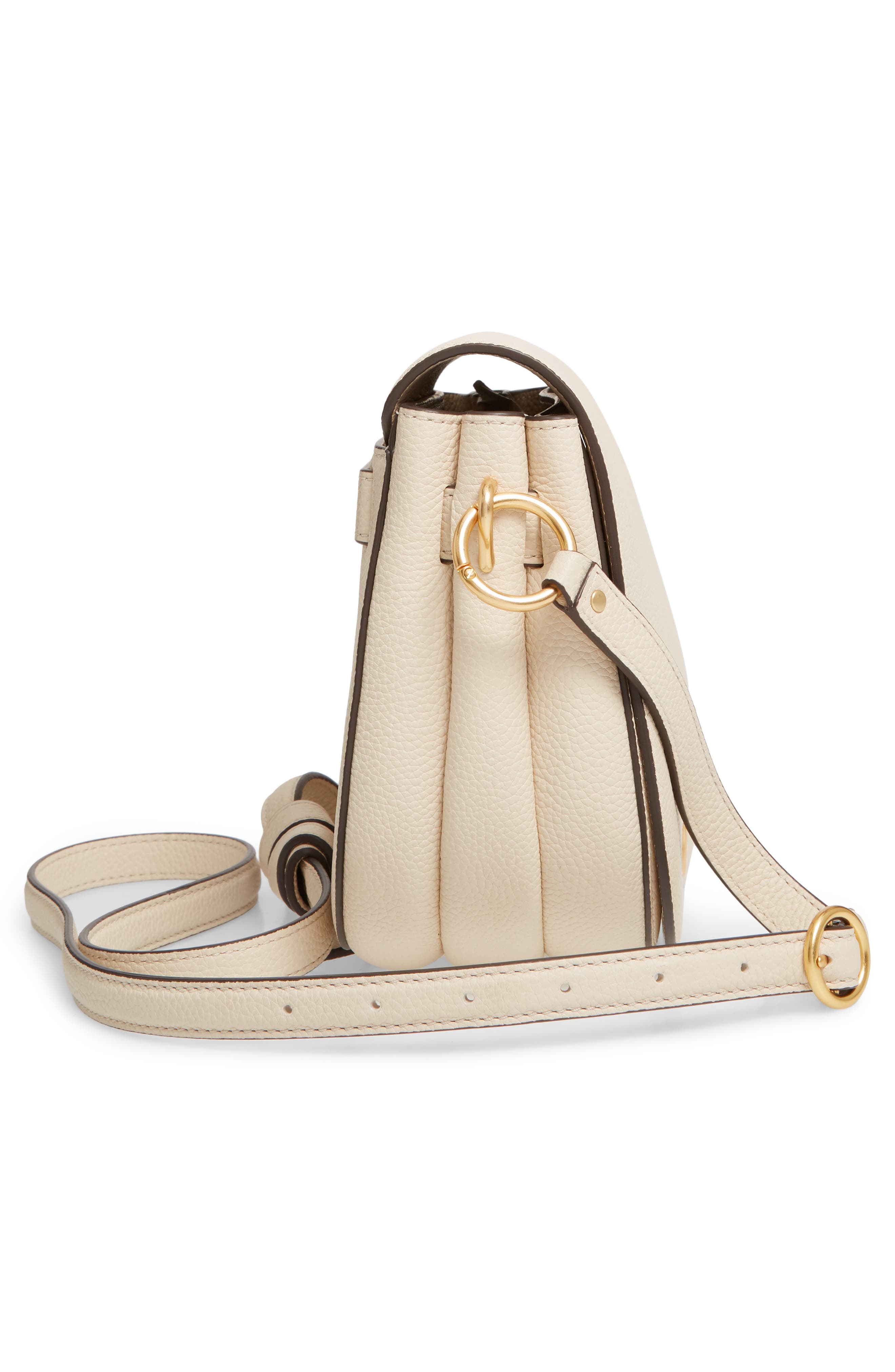 Everly Leather Flap Saddle Bag, Alternate, color, NEW CREAM