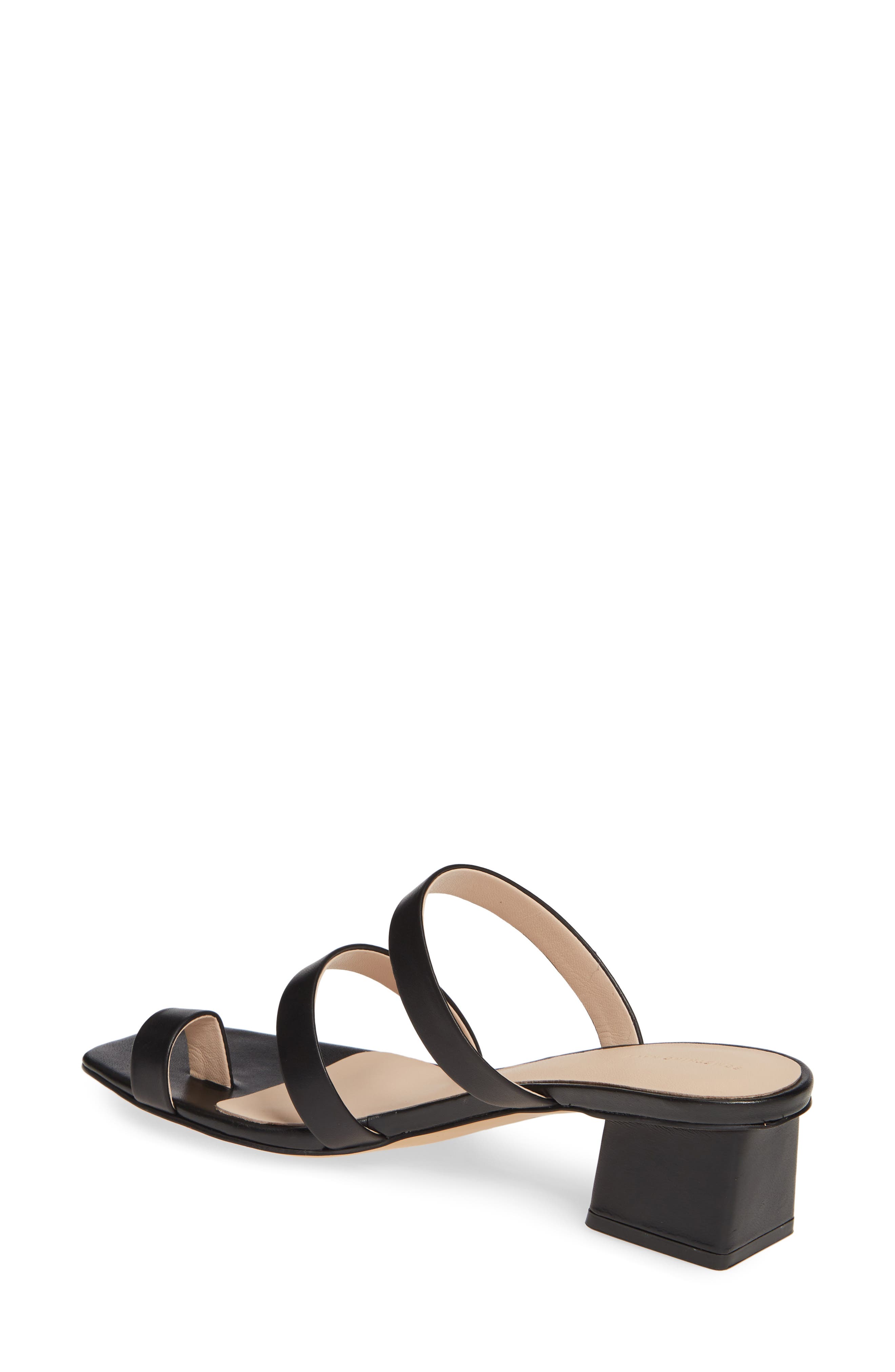 Carly Block Heel Sandal (Nordstrom Exclusive), Alternate, color, BLACK LEATHER