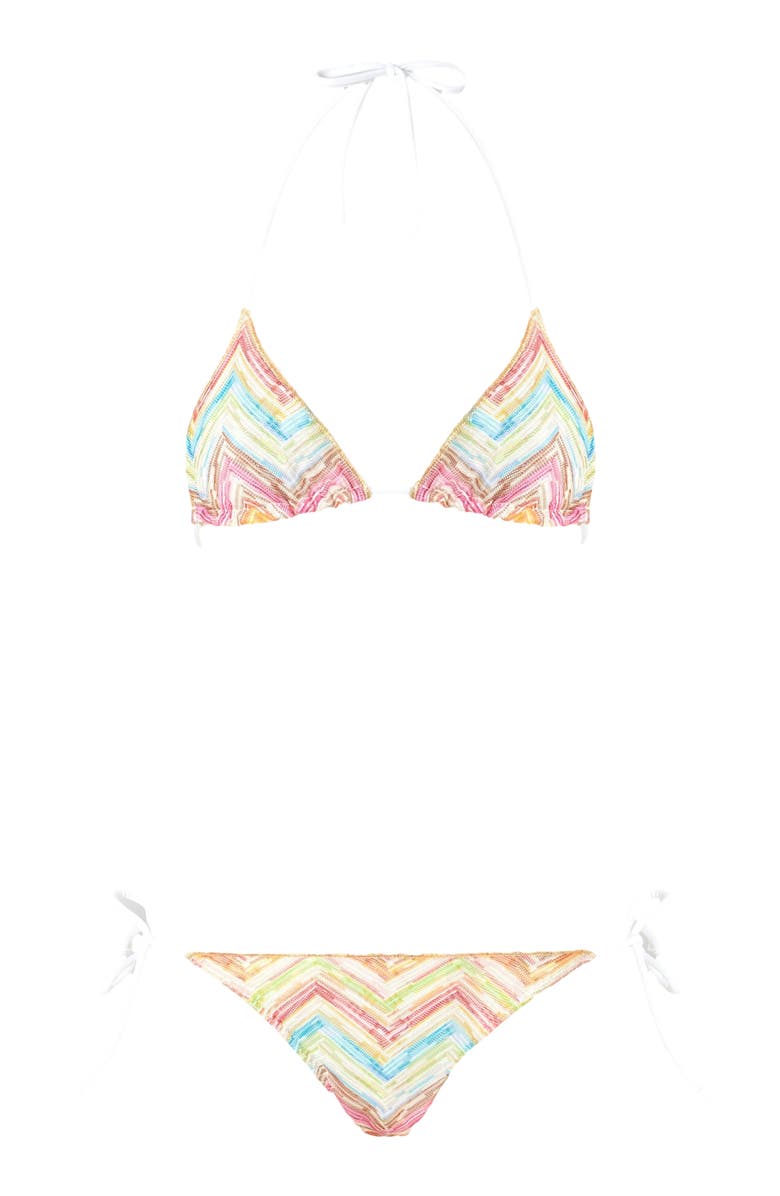 Missoni Triangle Bikini In Printed Tulle, Alternate, color, Multicoloured
