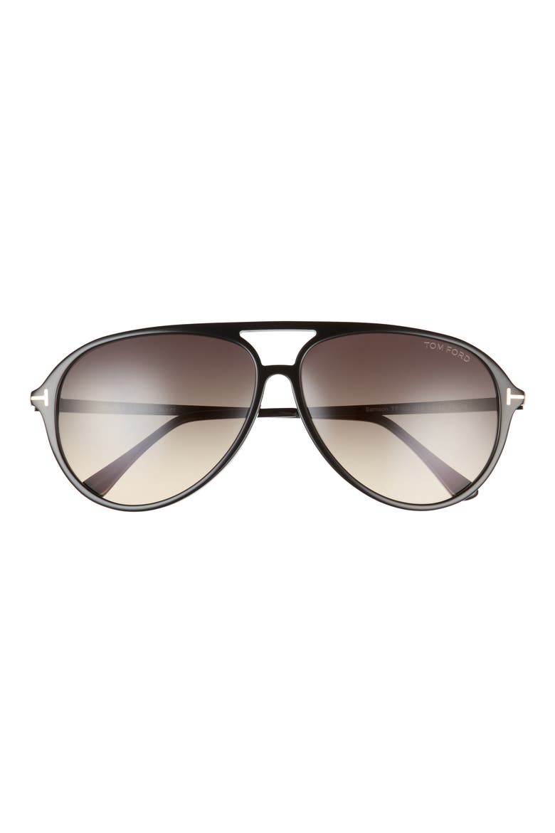 Samson 62mm Gradient Oversize Aviator Sunglasses, Main, color, SBLK/SMKG