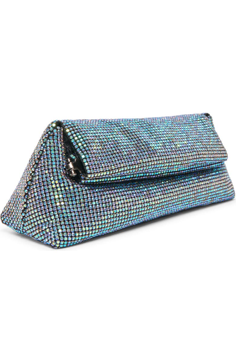 Dolce Vita Akila Crystal Mesh Foldover Clutch, Alternate, color, Blue
