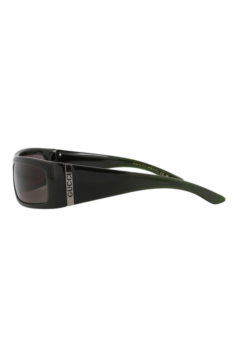 64mm Wrap Sunglasses, Alternate, color, GREEN GREEN GREY
