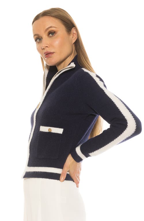Alexia Admor Dewey Knit Jacket In Navy