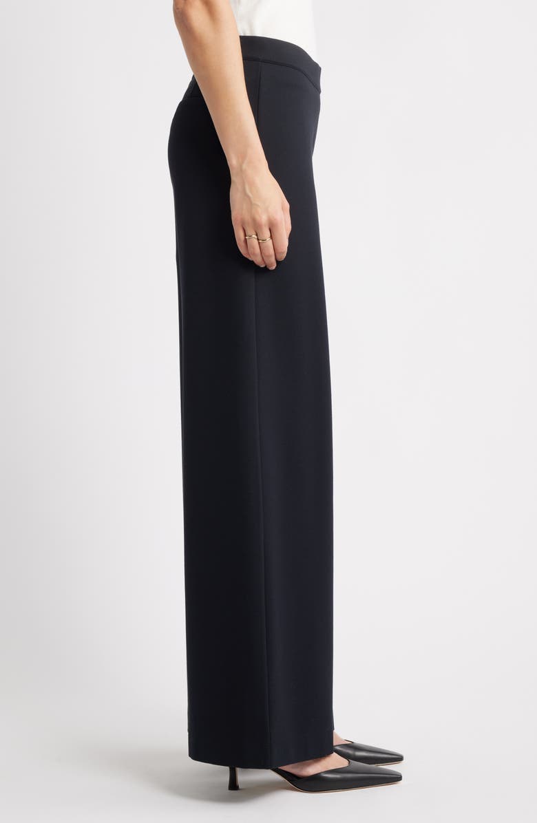 Caslon<sup>®</sup> High Waist Wide Leg Ponte Pants, Alternate, color, Black