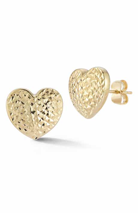 Ember Fine Jewelry 14k Gold Heart Stud Earrings