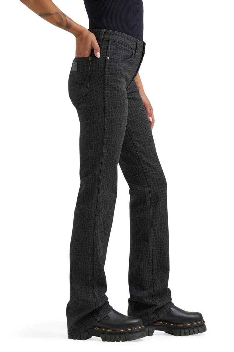 Western High Waist Bootcut Jeans, Alternate, color, CROC PRINT