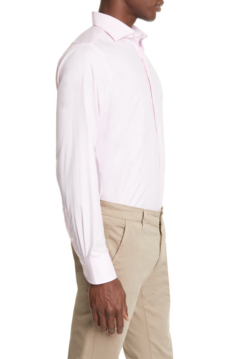 Canali Trim Fit Plaid Dress Shirt, Alternate, color, 