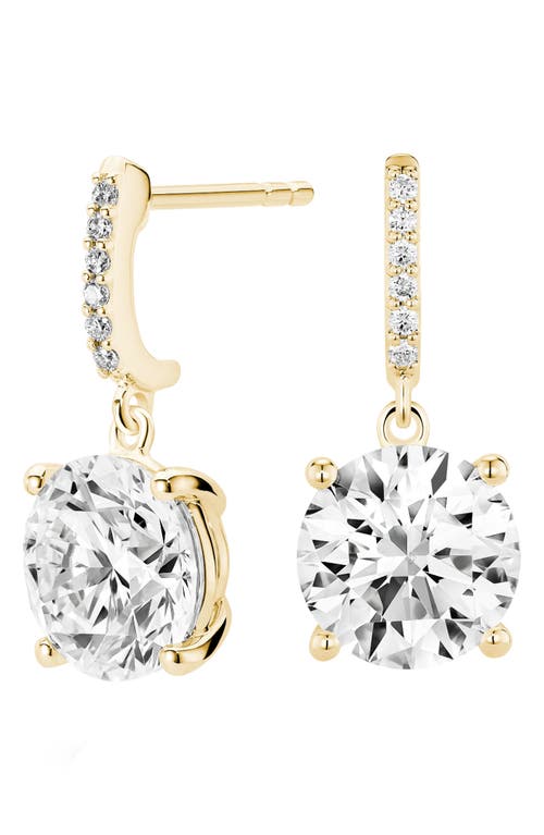 Lightbox 4-carat The Round Brilliant Solitaire Lab Grown Diamond Drop Earrings In Gold