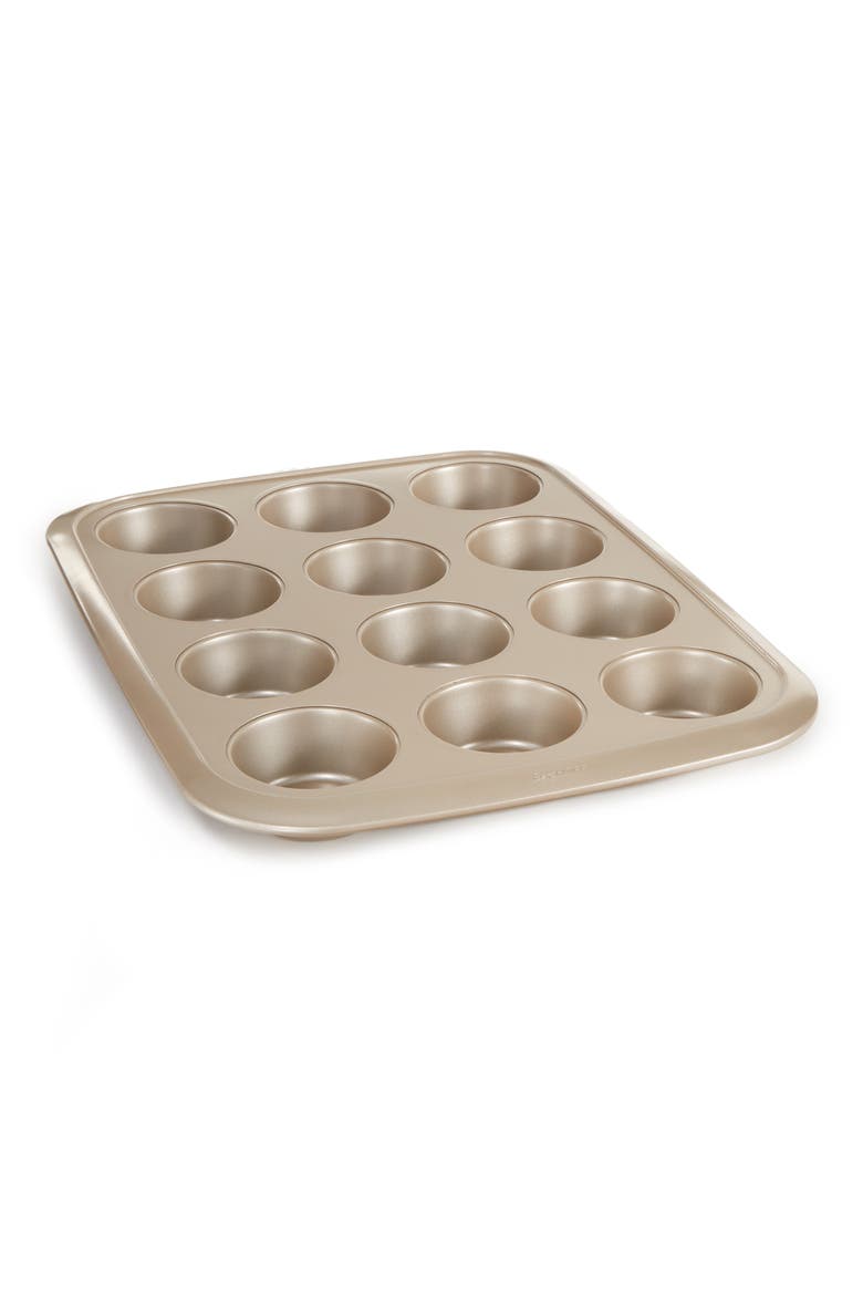 Leo Balance 12-Cup Muffin Pan, Main, color, GOLDEN