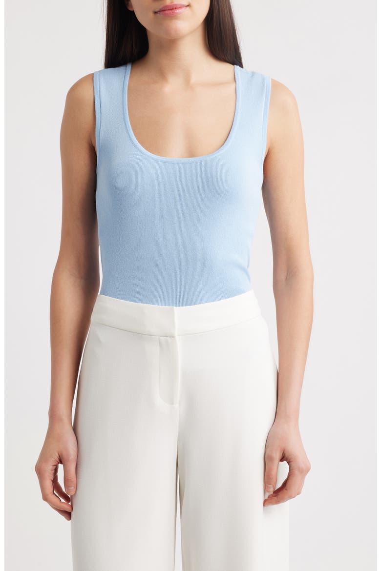 Scoop Neck Sweater Tank, Main, color, ICE BLUE