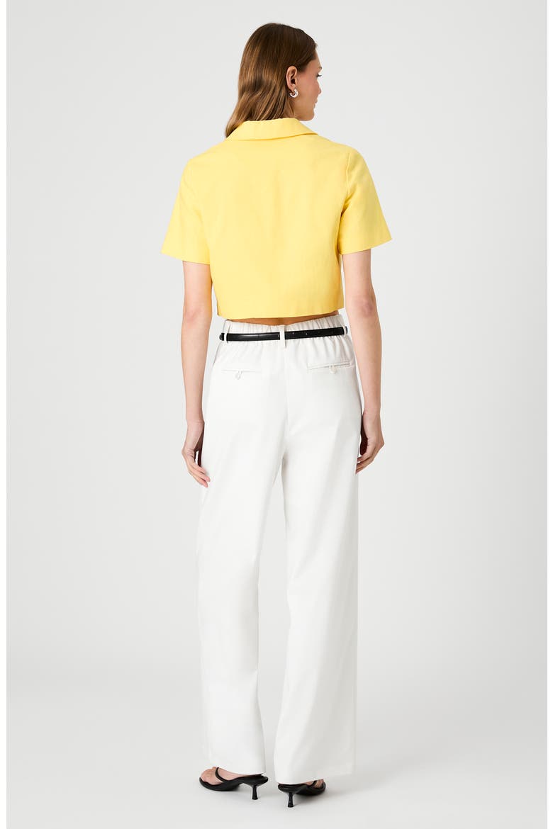 Theo Oversize Peter Pan Collar Crop Top, Alternate, color, BRIGHT DAISY