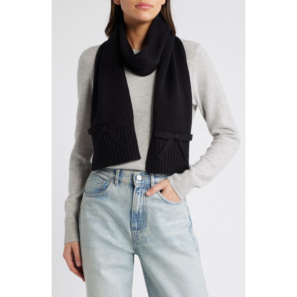 Kate Spade New York Bow Accent Scarf In Black