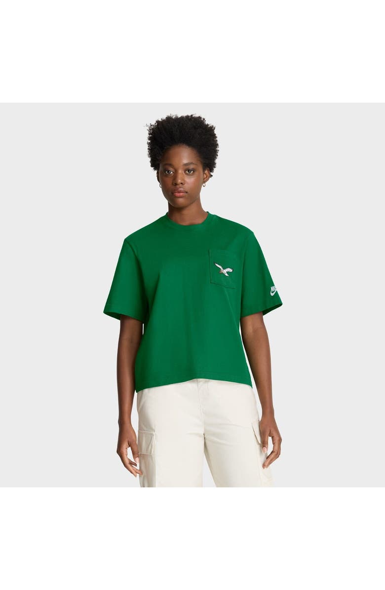 Nike Women's Nike Kelly Green Philadelphia Eagles Rewind Pocket Boxy T-Shirt, Alternate, color, Kelly Green