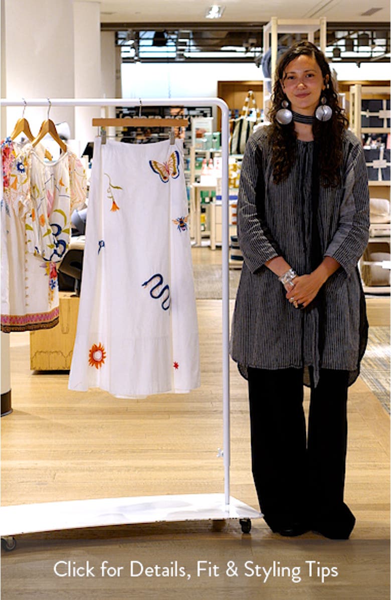 Eden Embroidered Organic Cotton Maxi Skirt, sales video thumbnail