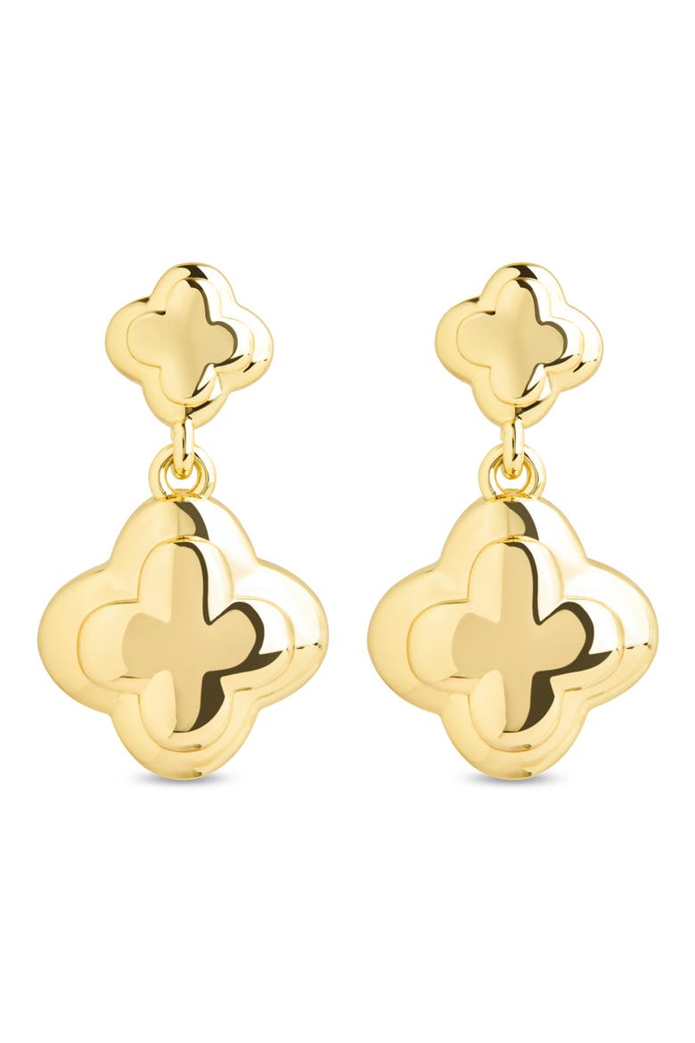 Jasmina Clover Charm Drop Earrings, Alternate, color, GOLD