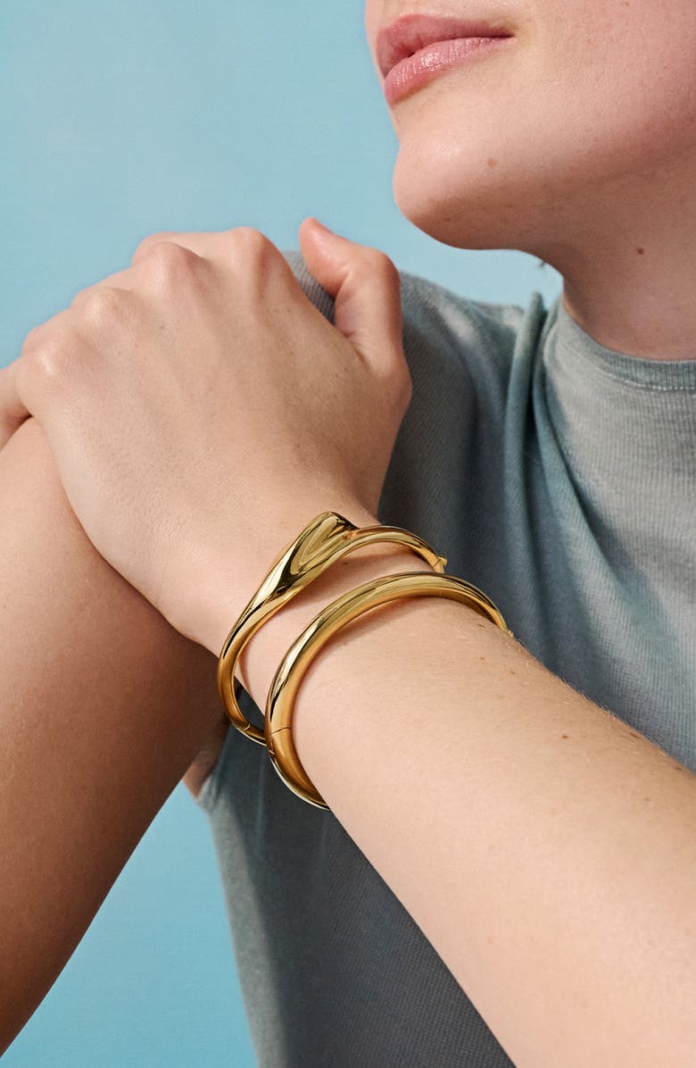 JENNY BIRD Portia Hinged Bracelet, Alternate, color, High Polish Gold