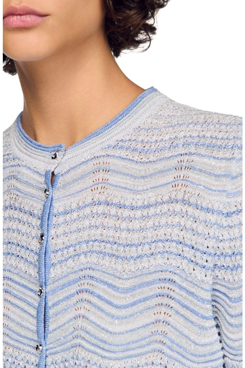 Fancy knit cardigan, Alternate, color, Sky blue