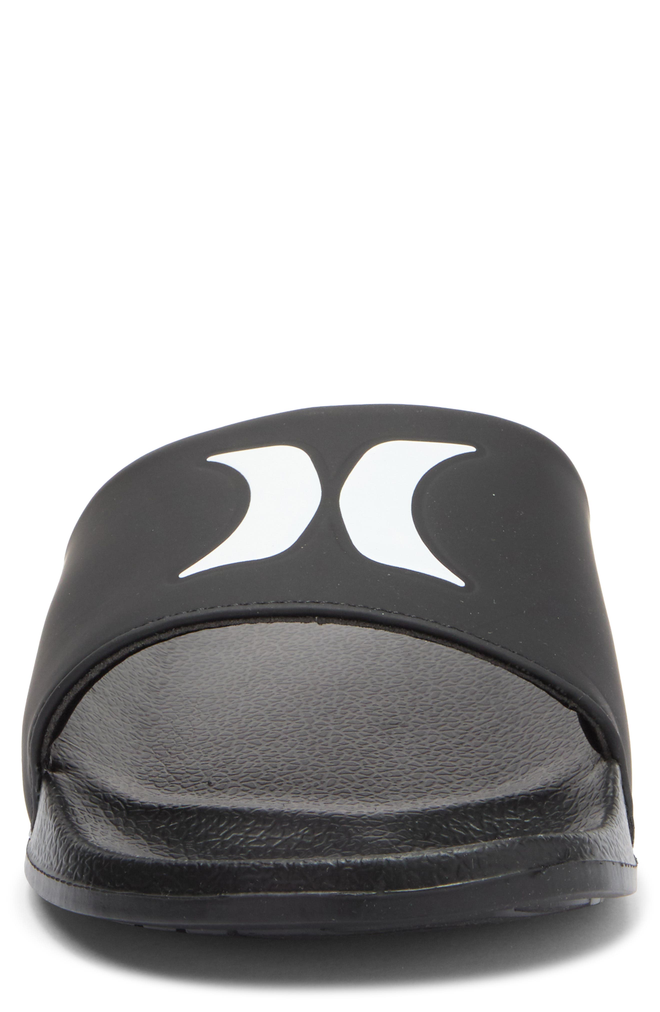 Hurley Logo Slide Sandal, Alternate, color, Black / White