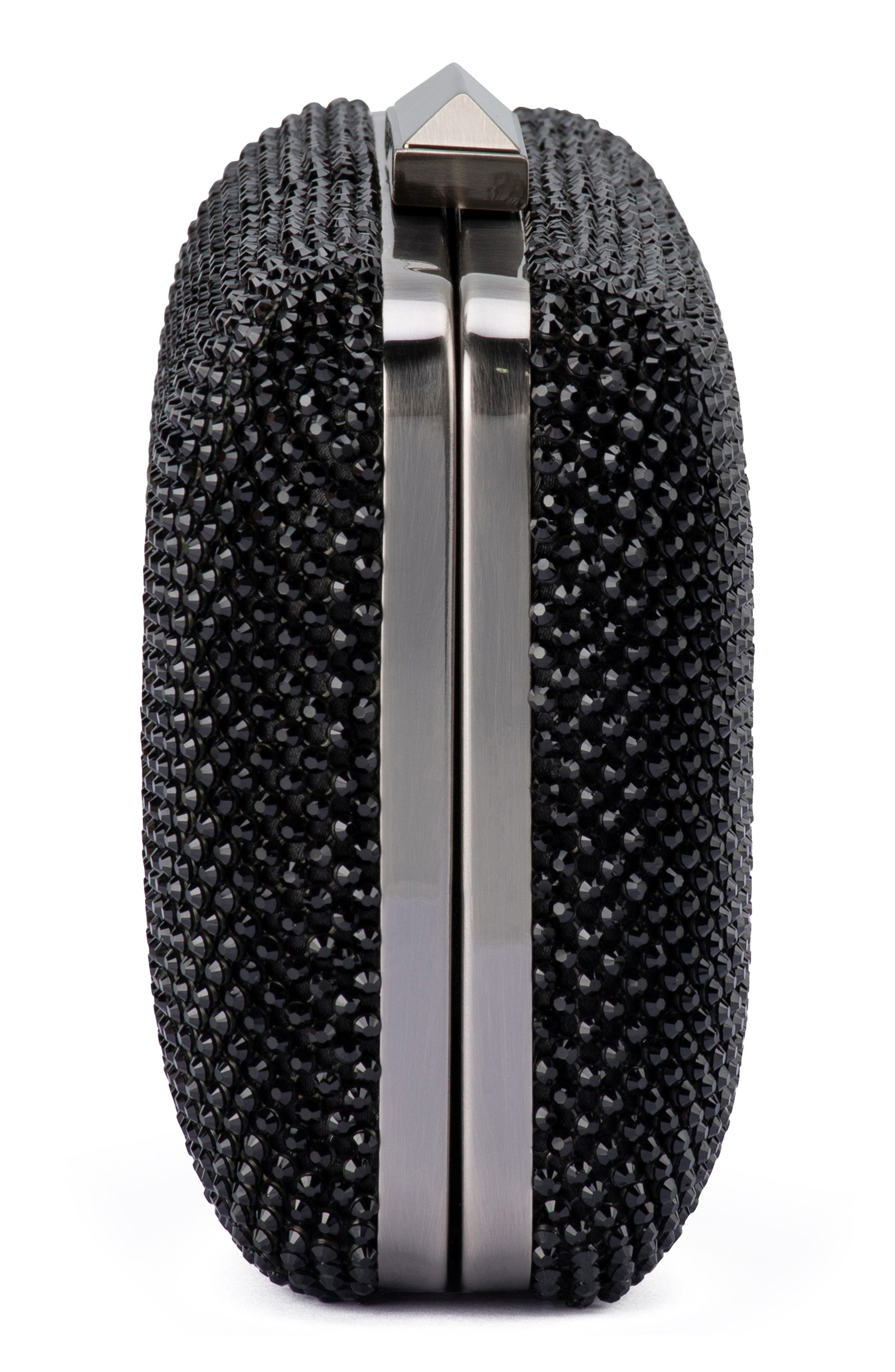 Olga Berg Ronny Crystal Mesh Frame Clutch, Alternate, color, 