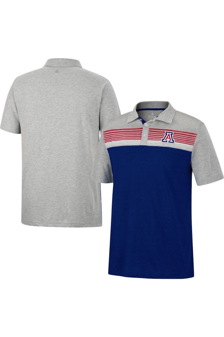 Men's Colosseum Navy/Heather Gray Arizona Wildcats Caddie Lightweight Polo, Alternate, color, Navy