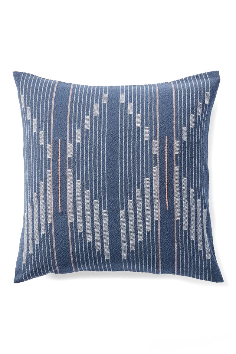 Morelia Jacquard Organic Cotton Pillow Cover, Main, color, MOONLIGHT BLUE