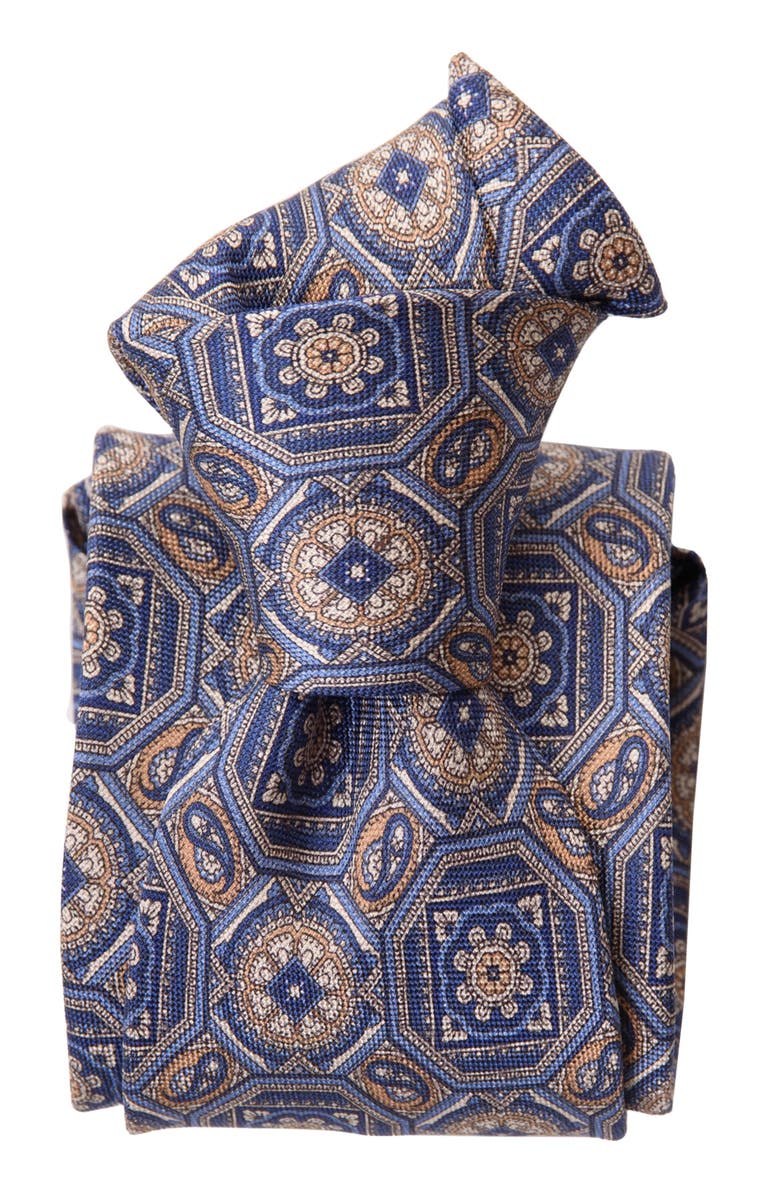 Elizabetta Mantova - Extra Long Printed Silk Tie for Men, Alternate, color, Blue