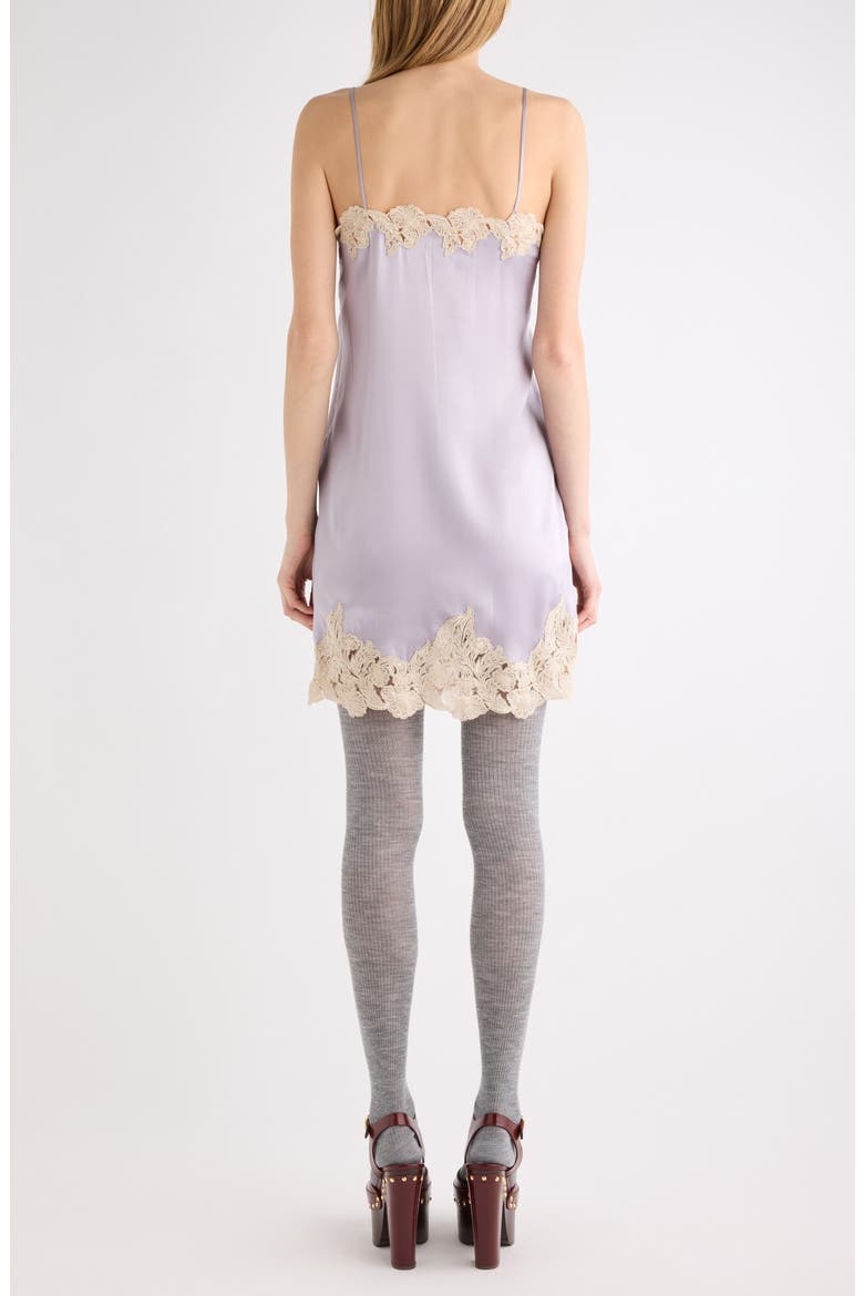 Lace Trim Washed Silk Satin Mini Slipdress, Alternate, color, SMOKY PURPLE