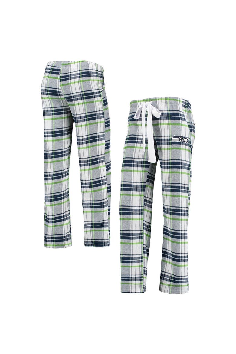 Women's Concepts Sport College Navy/Neon Green Seattle Seahawks Accolade Flannel Pants, Main, color, Navy