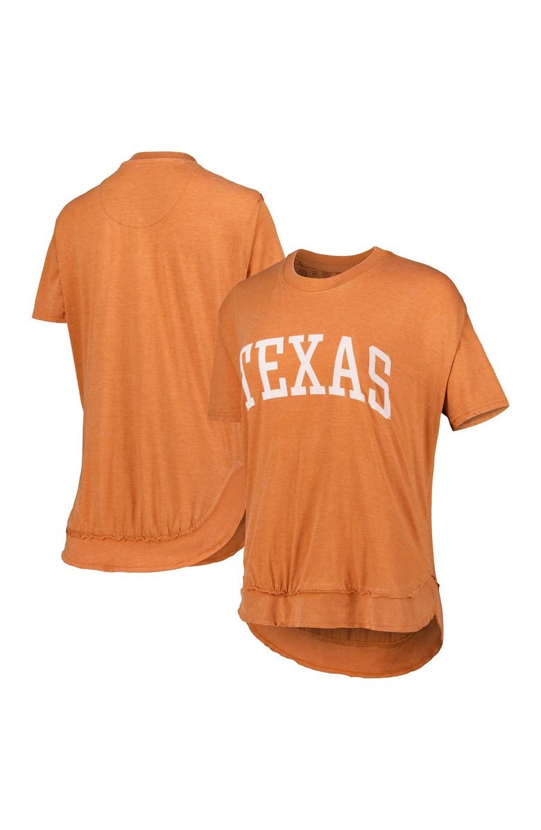 PRESSBOX Women's Pressbox Texas Orange Texas Longhorns Arch Poncho T-Shirt, Main, color, Burnt Orange