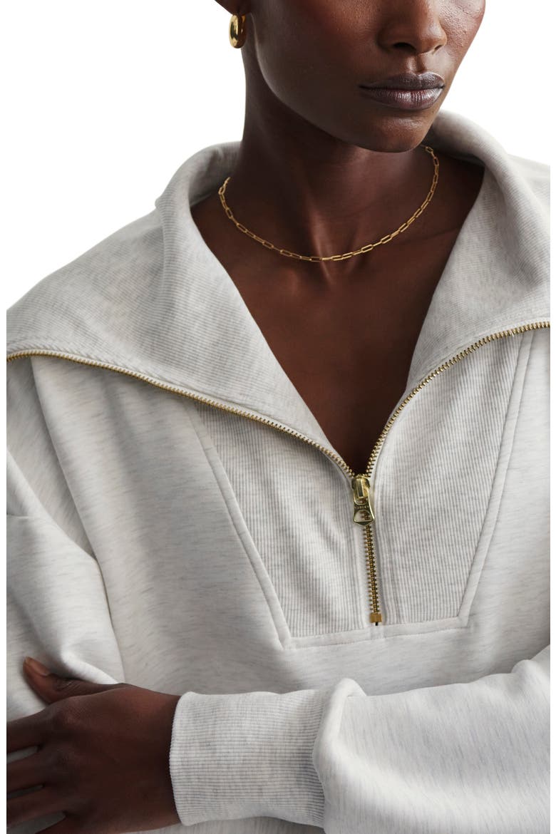 Catherine Half Zip Sweatshirt, Alternate, color, IVORY MARL