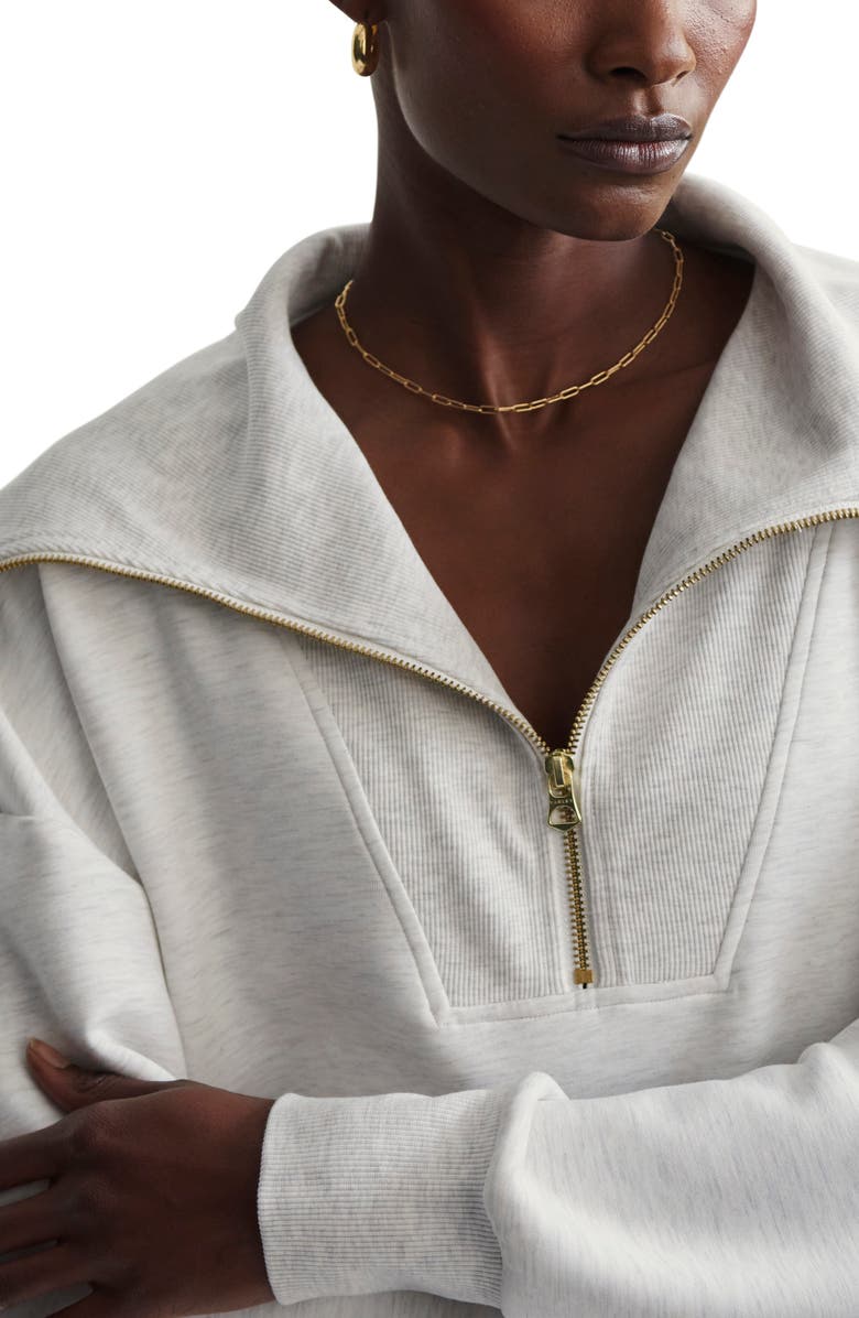 Varley Catherine Half Zip Sweatshirt, Alternate, color, Ivory Marl