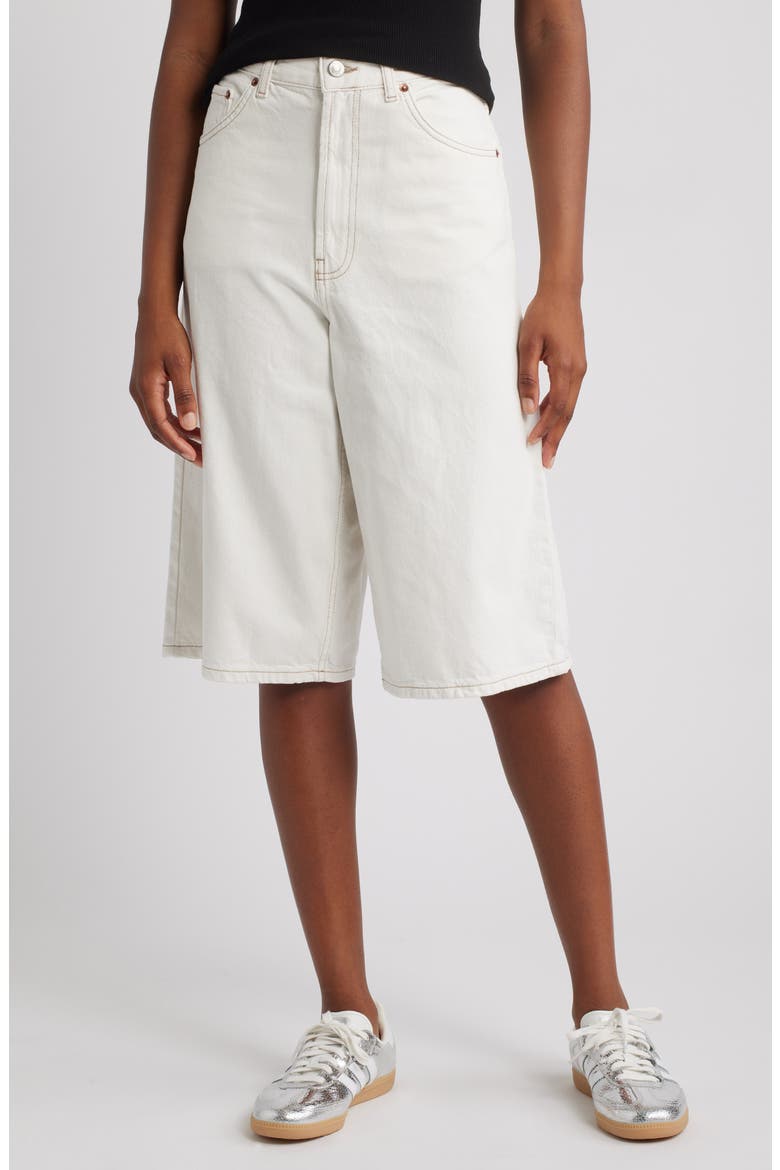 Denim Bermuda Shorts, Main, color, IVORY