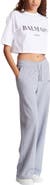 Balmain Boxy Cropped T-Shirt with Balmain Print