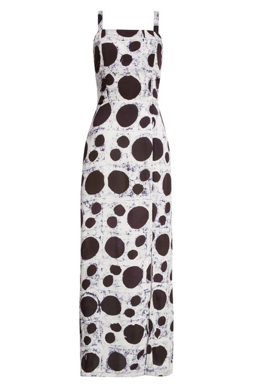 Busayo Ajayi Sleeveless Dot Print Dress In Indigo Blue, White