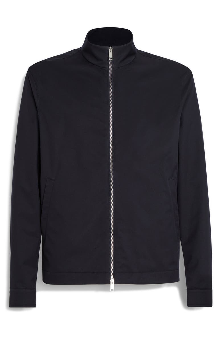 ZEGNA Stand Collar Jacket, Alternate, color, Navy