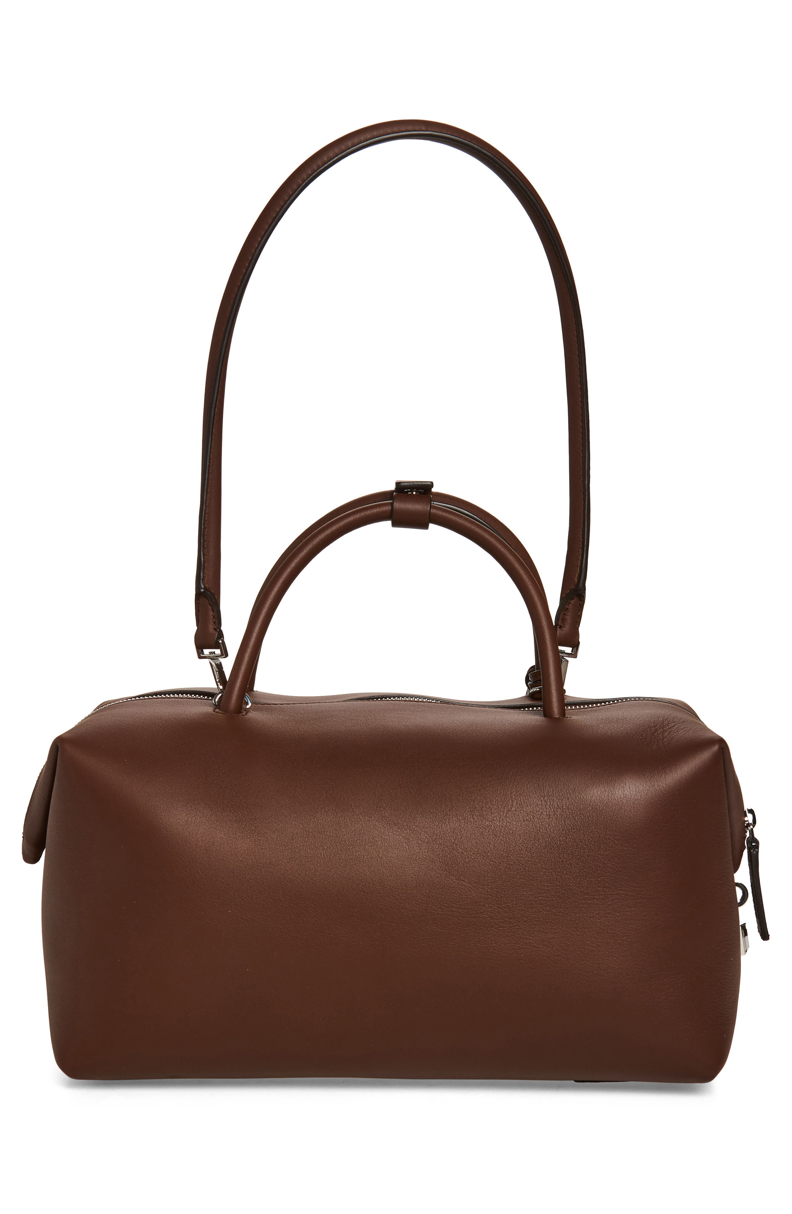 Max Mara Bowler Leather Satchel, Alternate, color, Brown