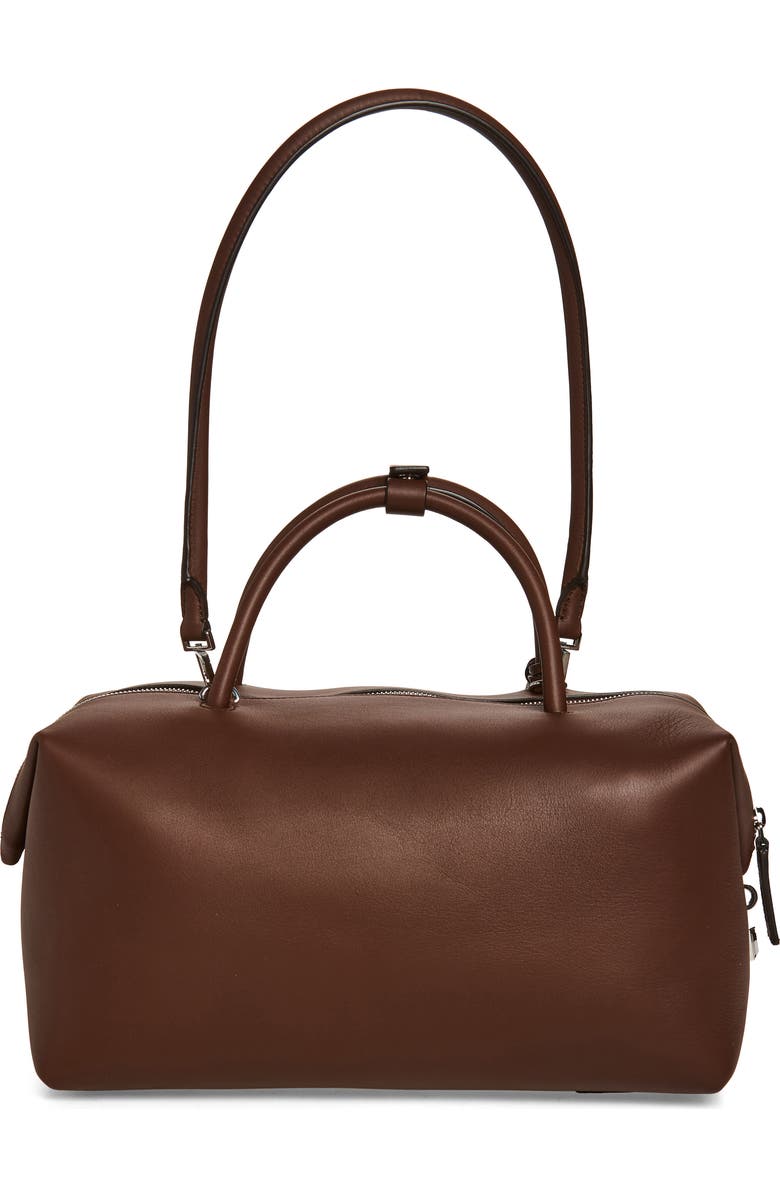 Max Mara Bowler Leather Satchel, Alternate, color, Brown