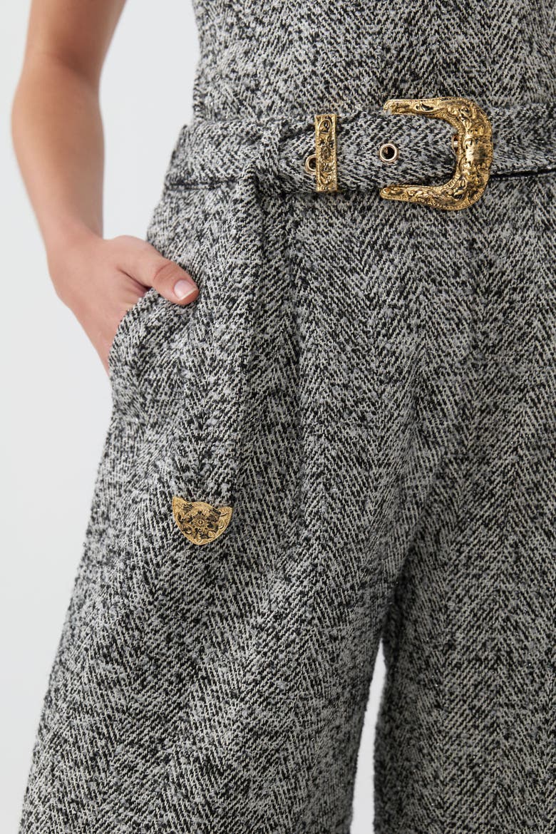Belted High Waist Pants, Alternate, color, Grey
