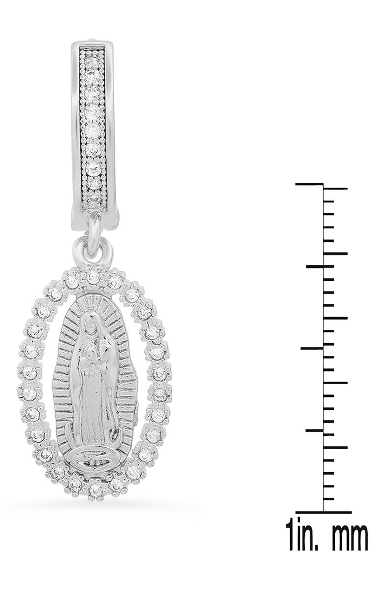 HMY JEWELRY 18K White Gold Plated Crystal Hoop Earrings, Alternate, color, Metallic