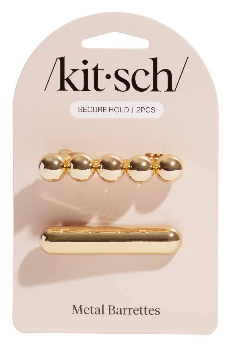2-Pack Barrettes, Alternate, color, GOLD