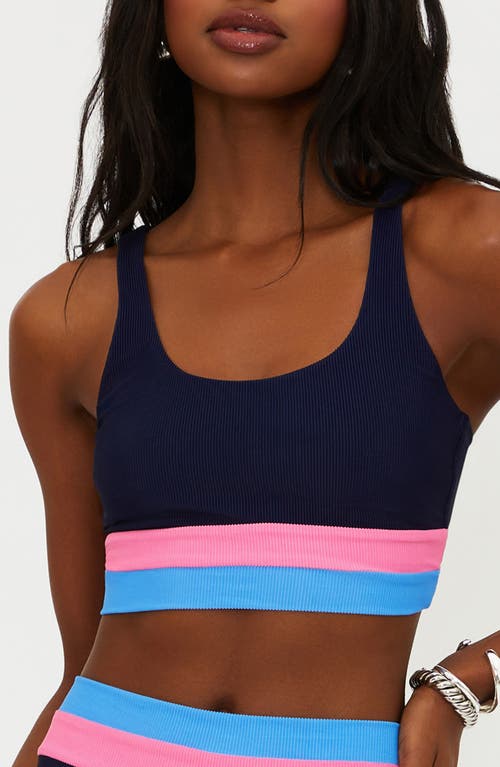 Beach Riot Mackenzie Colorblock Bikini Top In Blue