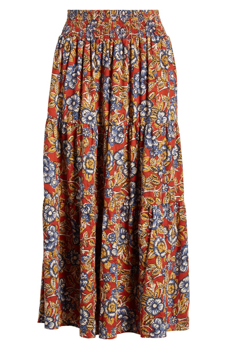 Faherty Harlow Floral Linen Blend Maxi Skirt, Alternate, color, 