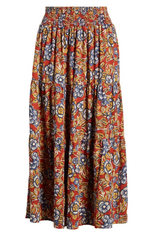 FAHERTY FAHERTY HARLOW FLORAL LINEN BLEND MAXI SKIRT