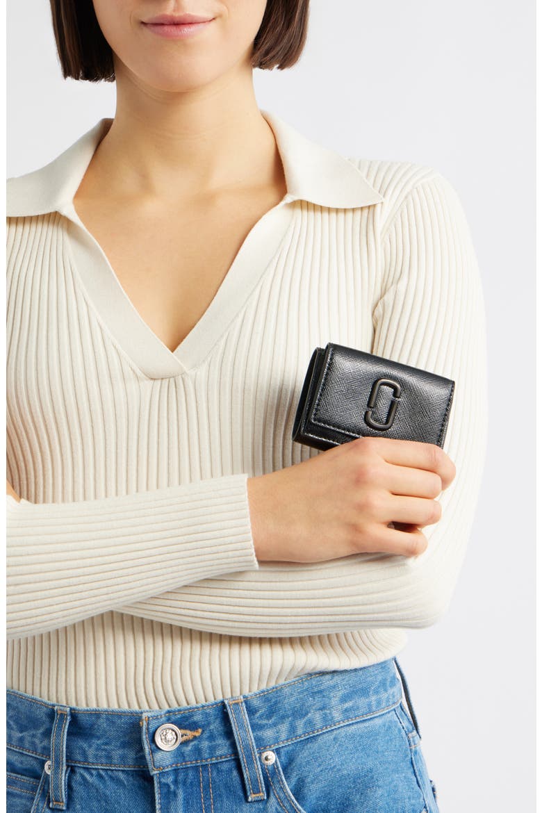 The Mini Trifold Wallet, Alternate, color, BLACK