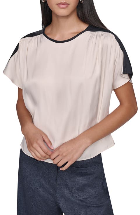 Colorblock Satin Top